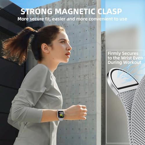 Original Stainless Steel Mesh Loop Compatible with Apple Watch Bands Women by OULUOQI - Used condition - Image 4