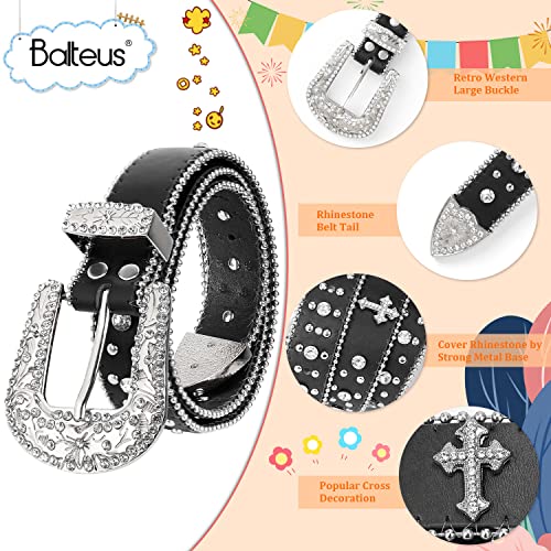 Kids Rhinestone Belt for Girls and Boys,Fashion Western Cowgirl Cowboy Bling Studded Design Leather Belt Diamond Belt2