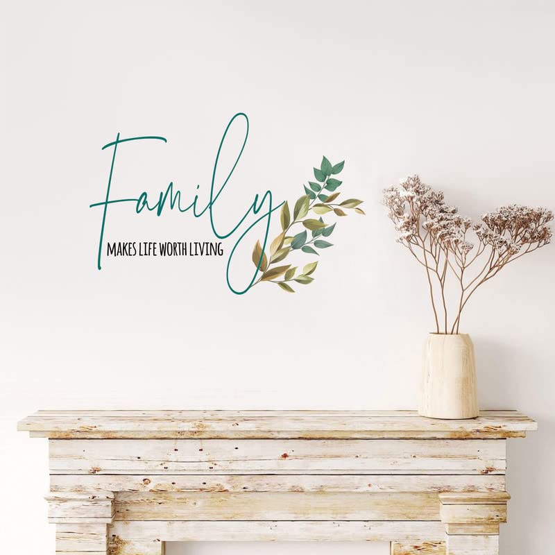 Image of Kotart - Leaf and Quotes Printed Vinyl Wall Decals /Stickers for Living Room Bedroom Home Wall Decor