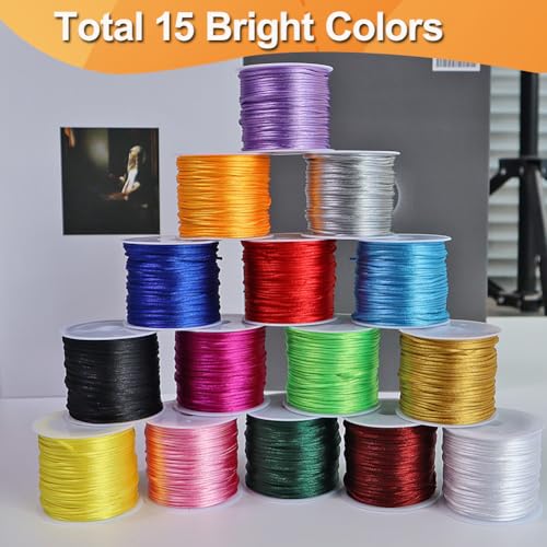 Nylon String for Bracelet Making - 1.5mm Black & White, 2 Rolls - Adults & Kids Friendship Bracelet - Image 6