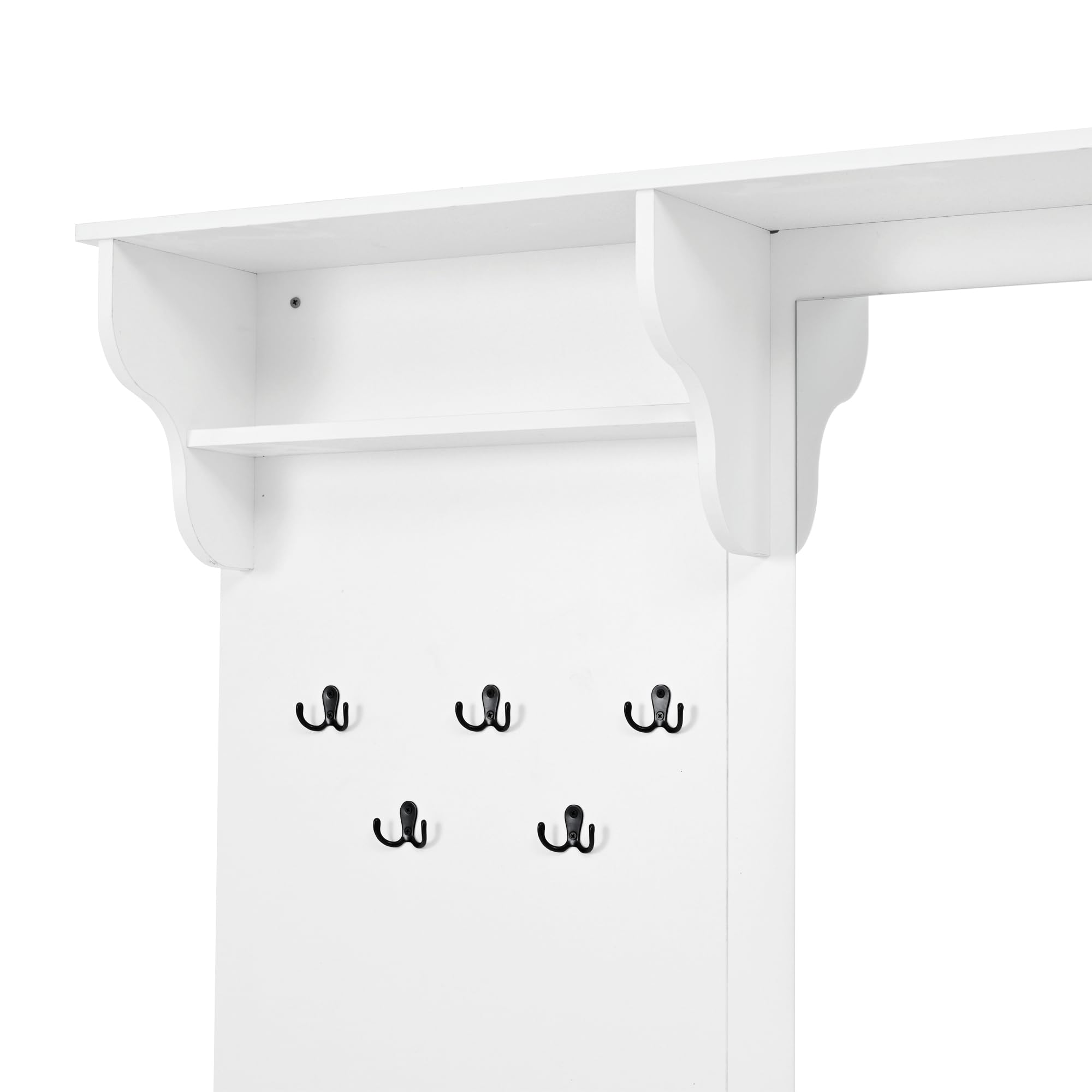 100 x 40 x 180 cm appendiabiti con specchio, 5 ganci per vestiti, 2 armadi e scaffali, appendiabiti con scarpiera, corridoio, guardaroba compatto, bianco