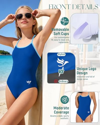Image of Century Star Women Athletic One Piece Swimsuits-2026 Training Bathing Suits for Teens Juniors