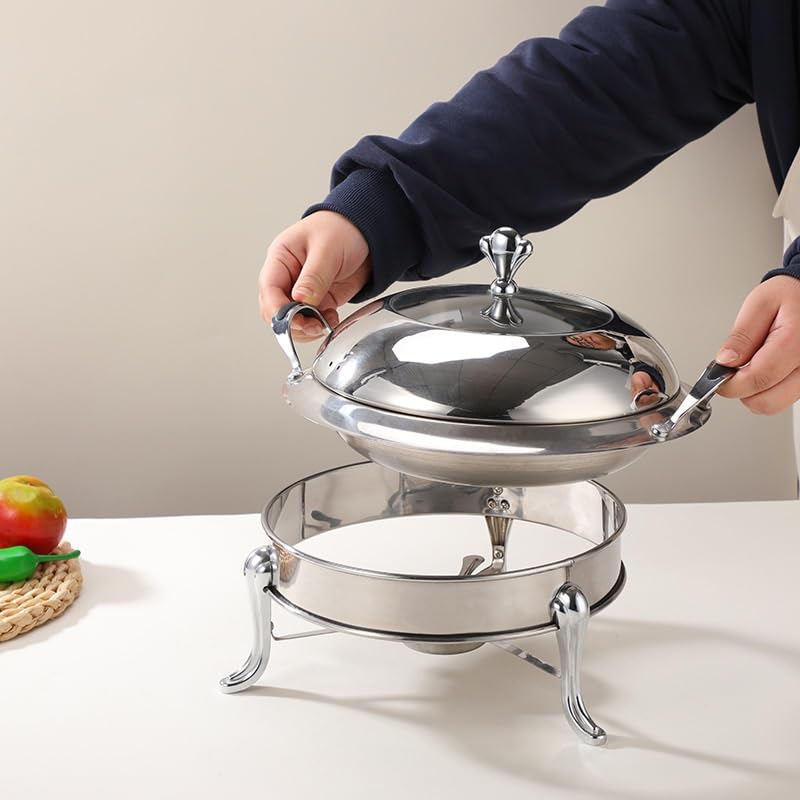 Scaldavivande Rotondo in Acciaio Inossidabile Chafer Roll Top