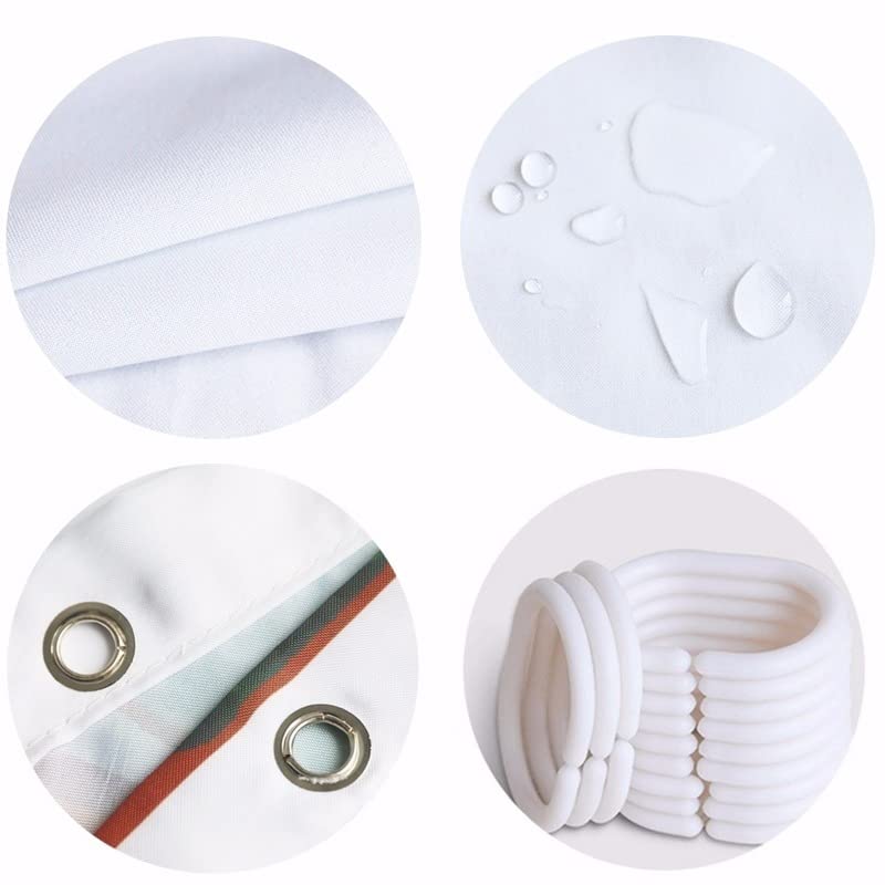 AiManFen 4 Stück Boho Stil Badezimmer Vorhang Dusche Wasserdicht Vorhang Set rutschfest Teppich Wc Abdeckung Badematte… – Bild 3