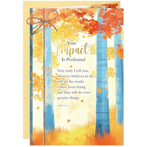 DISJOURNEY Pastor Appreciation Card with John 14:12 Scripture 5.5x8 Inch