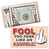 Design Doggie You Park Like An A-hole Bad Parking Prank Cards Look Like $50 Money from a Distance - 50 qty - leave them under Vehicle Wipers of Horrible A-Hole Drivers!