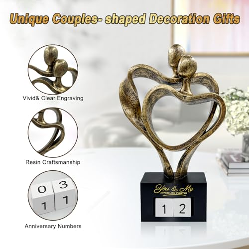 Figura Decorativa Pareja Aniversario 25 y 50 Años Oro miniatura 3