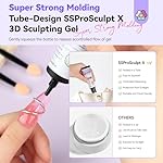 SAVILAND 3D Gel Nail Art Kit: 15g Clear No Wipe 3D Sculpting Gel for Nail Art Molding with Gold Silver Chrome Powder Set for DIY Nail Decorations, Charms, Home and Salon Manicure - Image 4