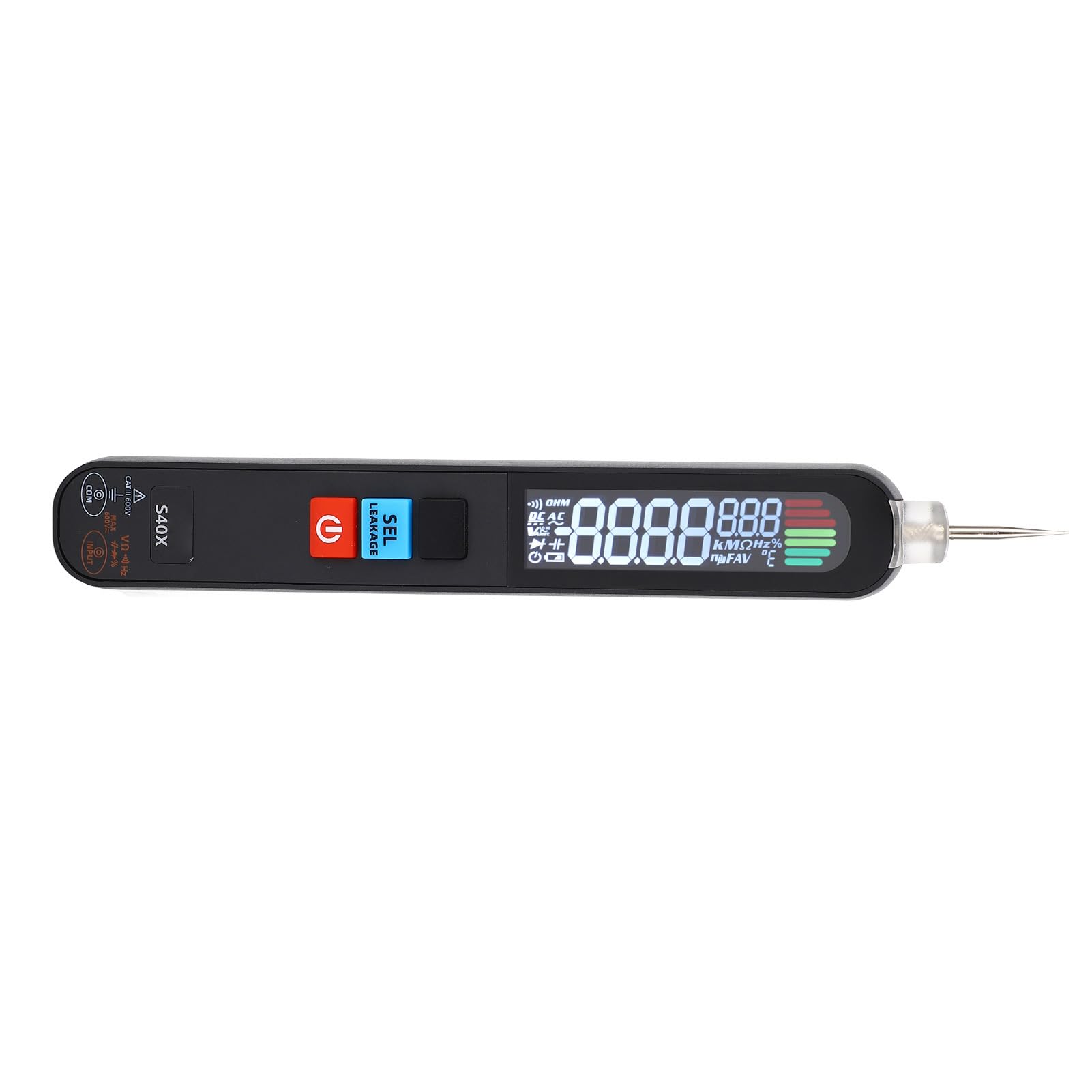 Smart 6000 Counts Multimeter Pen, AC/DC Spannungsprüfer, Widerstand, Diodenprüfung. Großes LCD-Display, Automatische Abschaltung, Wiederaufladbar, Tragbares Messgerät mit Clip
