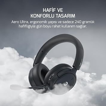 GamePower Aero Ultra Black Triple Mode (Wireless/Bluetooth/2.4G) Gaming (Player) Headset