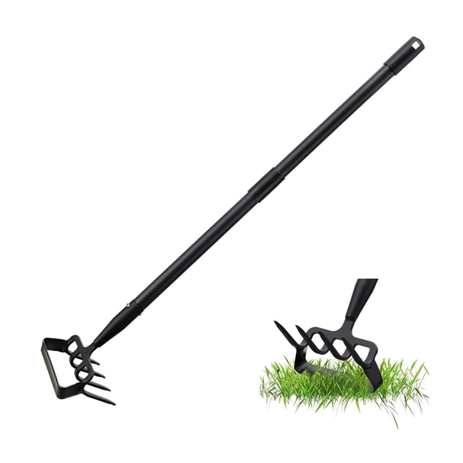 Zappe for attrezzi da giardino, Manico lungo Rastrello for zappa ad anello a staffa 2 in 1 Resistente Zappe da zuffa Hula all'aperto for il diserbo Giardinaggio Zappe a staffa for allentare il terreno