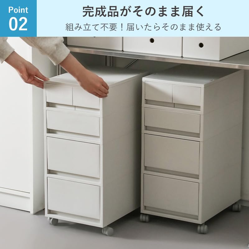 Amazon.co.jp: 霜山 5段 デスクワゴン キャビネット サイドワゴン 
