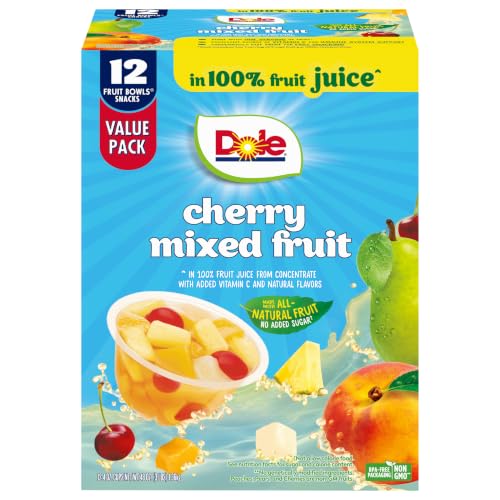 Dole Fruit Bowls Cherry Mixed Fruit, 4 oz Cups, 12