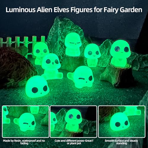 Myqiqi Fairy Garden Accessories, 10 Pcs Glow in Dark Tree Elves Fairy - Image 3
