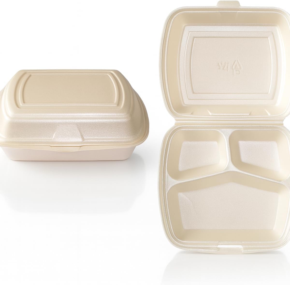 Menu Box 3 Divided - 400 x Lunch Boxes Biodegradable Bagasse Dinner Boxes Environmentally Friendly Menu Bowl for to Go and Take Away Food