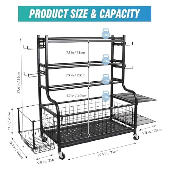 STUFFSTASH Dumbbell Rack, Heavy Duty Adjustable Weight Rack for Home Gym with Extra Strong Sheet Steel Shelf and Base, Home Gym Storage Weight Rack for Home Gym Dumbbells, Kettlebell Rack