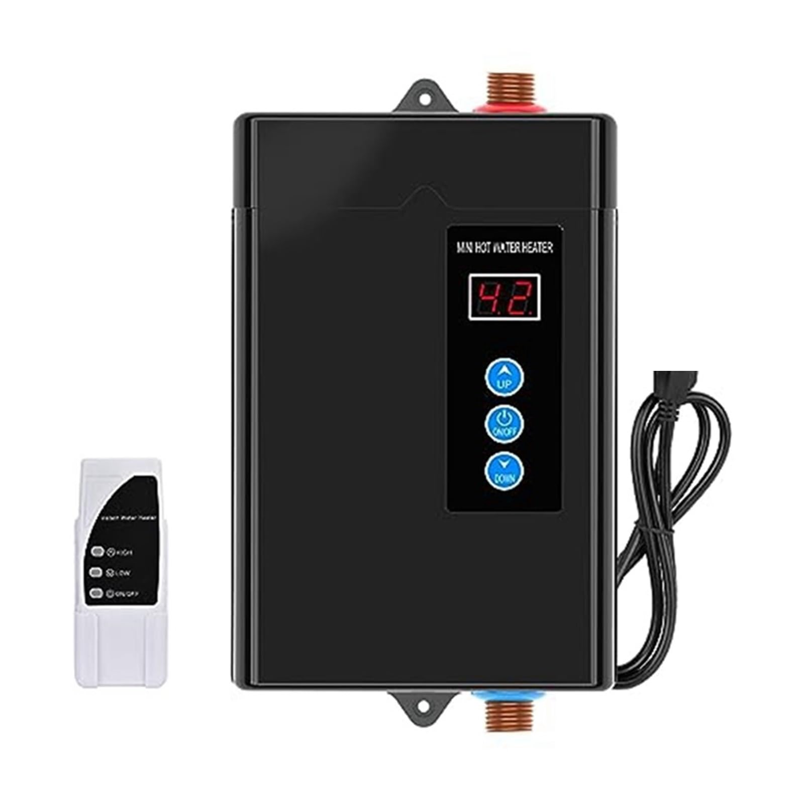 Mooilko Nero 3000W Tankless Water Heater Electric,Instant Hot Water Heater With Remote Control, Lcd Touch Water Heat Easy To Use(Nero)