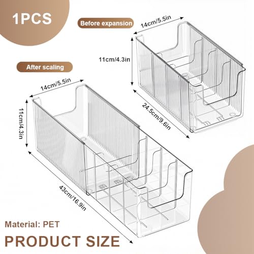 Image of HASTHIP Expandable Acrylic Belt Organizer, Stackable Belt Storage Organizer for Drawer Storage with Removable Dividers, Clear Display Case for Ties, Socks, Underwear