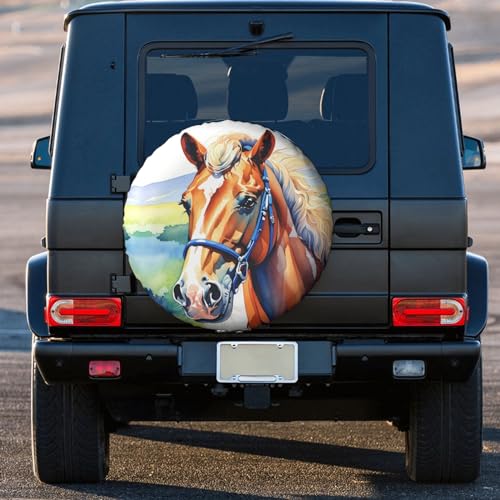 Image of Horse Spare Tire Cover Wheel Protector Weatherproof Wheel Cover Universal Decorative Accessories for Camper RV SUV Travel Trailer 17 inch
