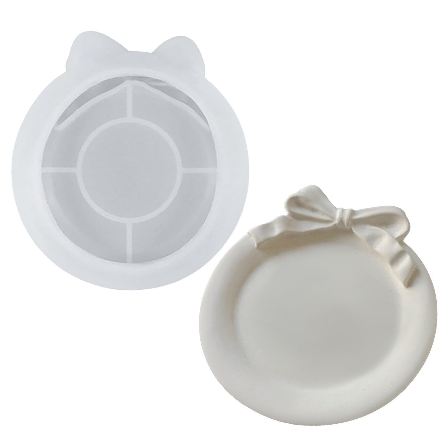 Silicone Bow Jewellery Tray Mould, 10cm JSM31 | Resin Casting Mould, Bow Design, 3mm Thickness, Jewellery Tray Shape, DIY Craft Mould-image-1