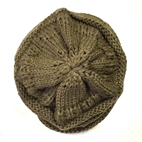 Wrapables Knitted Slouchy Winter Beanie Beret, Chocolate3