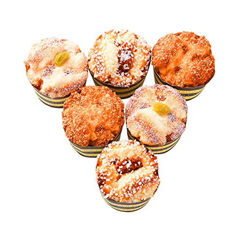 BEIJIALY 6 PCS Artificial Cupcakes for Display, Mixed Fake Cake Model, Realistic Artificial Food Cake Mixed Play Food Model Home Decoration Display Props(Yellow)