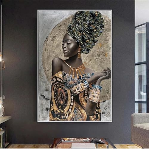 Toile abstraite fille africaine art mural pour exprimer votre style unique