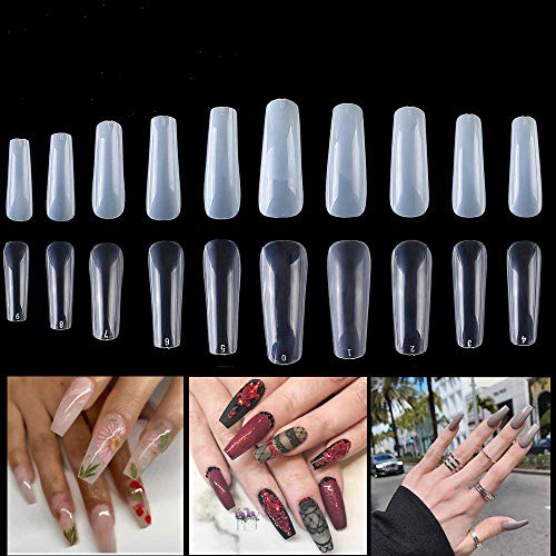 Coffin Nails Ballerina False Nails Tips Natural/Clear Long Full Cover Acrylic Fake Nails 1000pcs Manicure Tool