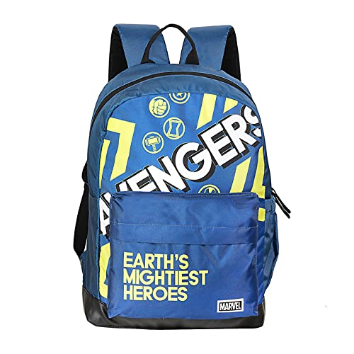 Avengers 17 Inch | 22 Ltrs Casual Backpack with Faux Leather Base | Blue & Green-AZ143-image-11