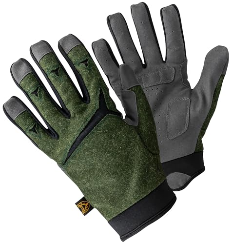 K & S Jagd Handschuhe Loden Grün Herren Unisex Outdoor Sport Natur Fotografen Schießhandschuhe (Grün, S)