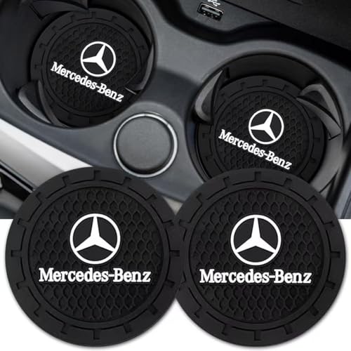 Car Cup Holder Coaster for Mercedes-Benz Series Universal Non-Slip Cup Holder Insert Coaster Car Interior Accessories,Black 2PCS