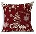 Cotton Linen Merry Christmas Gift Red Design Christmas Tree and Snowflake New Decorative Pillowcase Throw Pillow Cushion Cover Square 18" * 18" Home Life