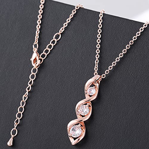 Ascona Silver/14K Gold/Rose Gold Plated Cubic Zirconia Necklace,Dainty Infinity Simulated Diamond Pendant Necklace for Women Jewelry Gift Bridesmaid Necklace3