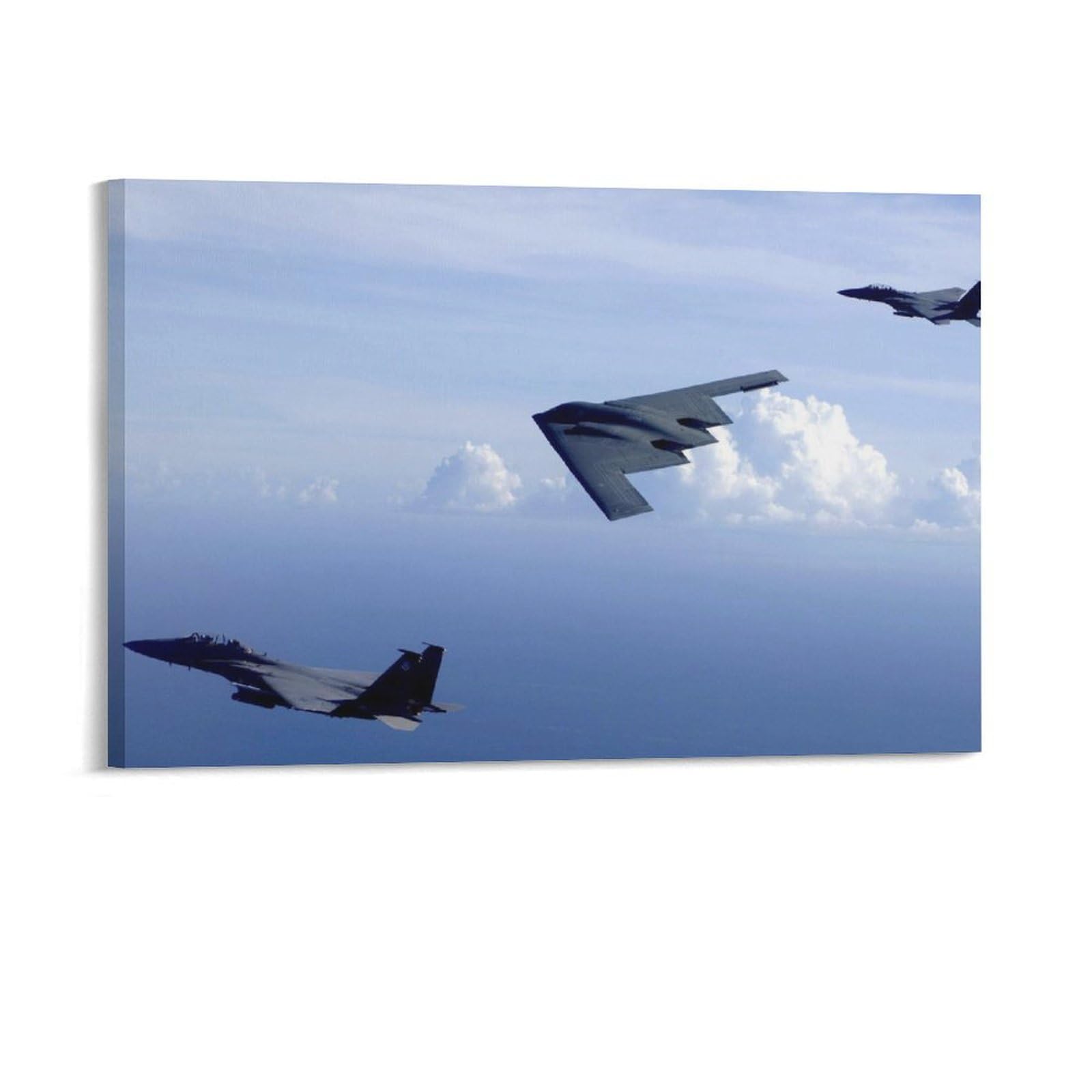 B2 Spirit And F15 Eagles Military Aircraft Room Aesthetics Posters Canvas Posters Bedroom Decoration Sports Office Decoration Gifts Wall Art Decoration Printing Posters 24x36inch(60x90cm)