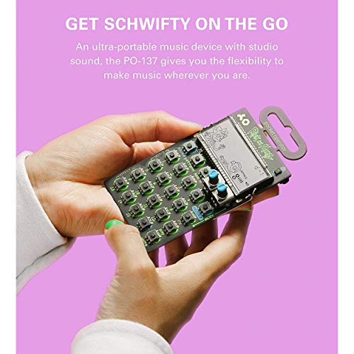 Teenage Engineering PO-137 Pocket Operator Rick and Morty Limited Edition Vocal Synth and Sampler Bundle with TE010XS011 Neon Green Curly Audio Cable, and Blucoil 4 AAA Batteries