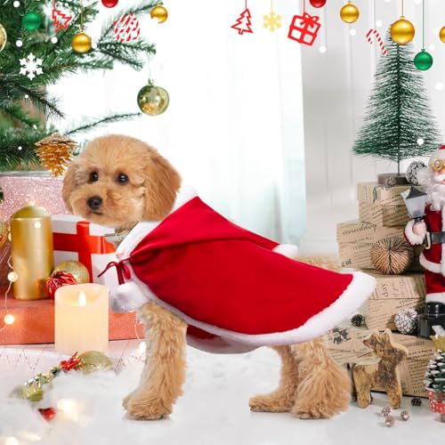 Haustier umhänge,Hund weihnachtskostüm umhang,weihnachtskostüm,Katzen weihnachtskostüm,Perfect for Weekend Parties,Halloween,Christmas, Birthdays,Dress Up Christmas Party(Size: S, 2-3kg)