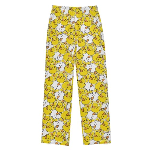 Yellow Duck Ducky Pajama Pants Long Sleep PJ Pant Pajama Bottoms Elastic Waist Lounge Pants with 2 Pockets L
