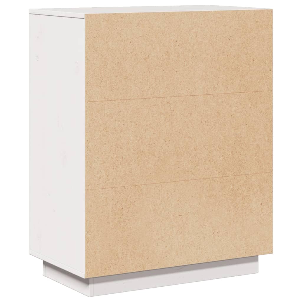 vidaXL Aparador Armario Auxiliar Lateral Alacena Sala de Estar Almacenaje Organizador Salón Dormitorio Blanco 60x34x75 cm Madera Maciza de Pino