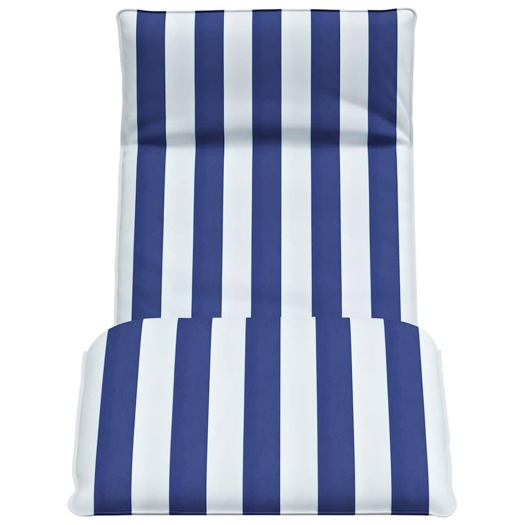 Klappbare Gartenliege Blau-Weiß 175x54 cm mit Wasserabweisendem Oxford-Gewebe für Strand, Balkon, Terrasse und Camping, Verstellbar für Entspannung und Sonnenbaden