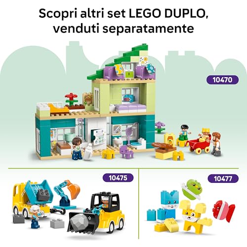 DUPLO Cantiere e Veicoli 3 in 1 - Gioco Didattico per lo Sviluppo della Motricità Fine - Include Camion Giocattolo, Gru e Escavatori - Regalo di Compleanno per Bambini e Bambine da 3 Anni - 10476 - Lego - Immagine 7