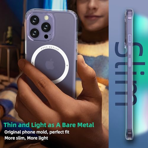 Image of ONES for iPhone 14 Pro Case, Translucent Matte Magnetic Phone Case Compatible with Magsafe Military-Grade Shockproof Cover, Anti-Yellowing Hard Slim Protective Matte Case for iPhone 14 Pro