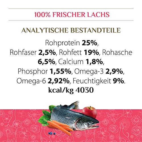 almo nature HFC Adult Dog XS/S 100% Frischer Lachs - Komplett-Trockenfutter für ausgewachsene Hunde Kleiner Rassen 1.2 Kg