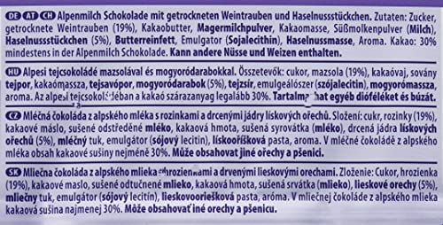 Milka Trauben-Nuss Tafel 22 x 100g, Alpenmilch Schokolade mit Trauben- und Haselnüssen, Noch schokoladiger – Bild 6