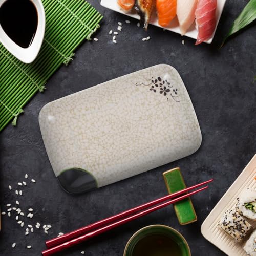 Platos rectangulares de melamina estilo japonés x2 miniatura 7