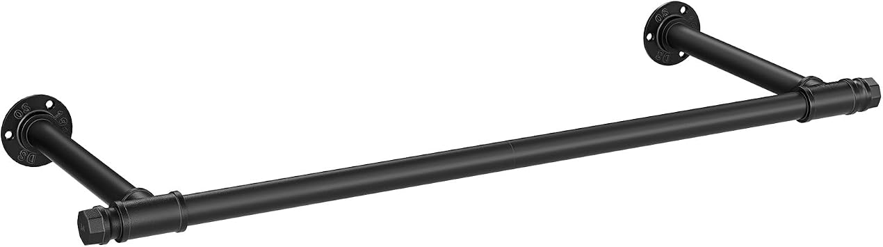 SONGMICS Wall-Mounted Clothes Rail, Steel, 30 x 85 x 7 cm