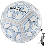 Senston Soccer Ball Size 5 with Texture - PVC Soccer Ball & Butyl Bladder for Maximum Air Retention for Outdoor & Indoor Training