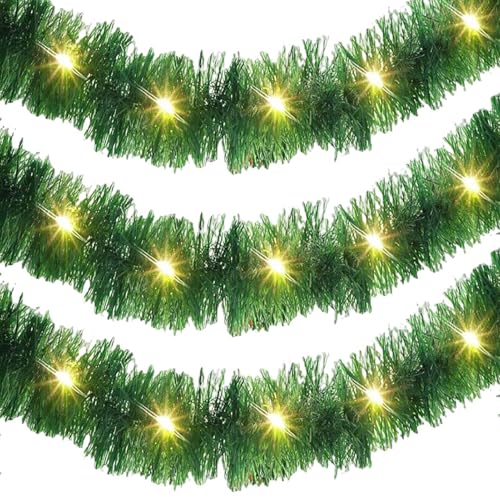 Guirnalda de Navidad con luces para cubrir espacios grandes sin empalmes ni cables a la vista