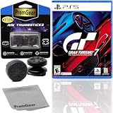 Gran Turismo 7 Standard Edition for PlayStation 5 (US Version), with PremGear ThumbSticks (2 pack: 1 High-Rise, 1 Mid-Rise) & Cleaning Cloth