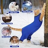 MHaustlie Katzenbody Nach Op Katzen Op Body Kastration Body Katze Nach Operation für Hinterbeine E Halsband Alternative für Katzen Anti Lecken Body Operation Recovery Tuch Anzug für Katzen (Blau, S)