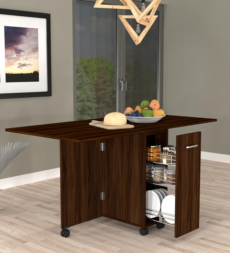 SPECIALITY PANELS Folding Dining Table with 6 Wheels | Engineered
